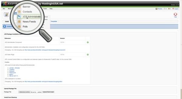 como añadir extensiones en Joomla 1.5