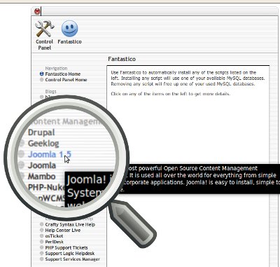 Como instalar Joomla con Fantastico